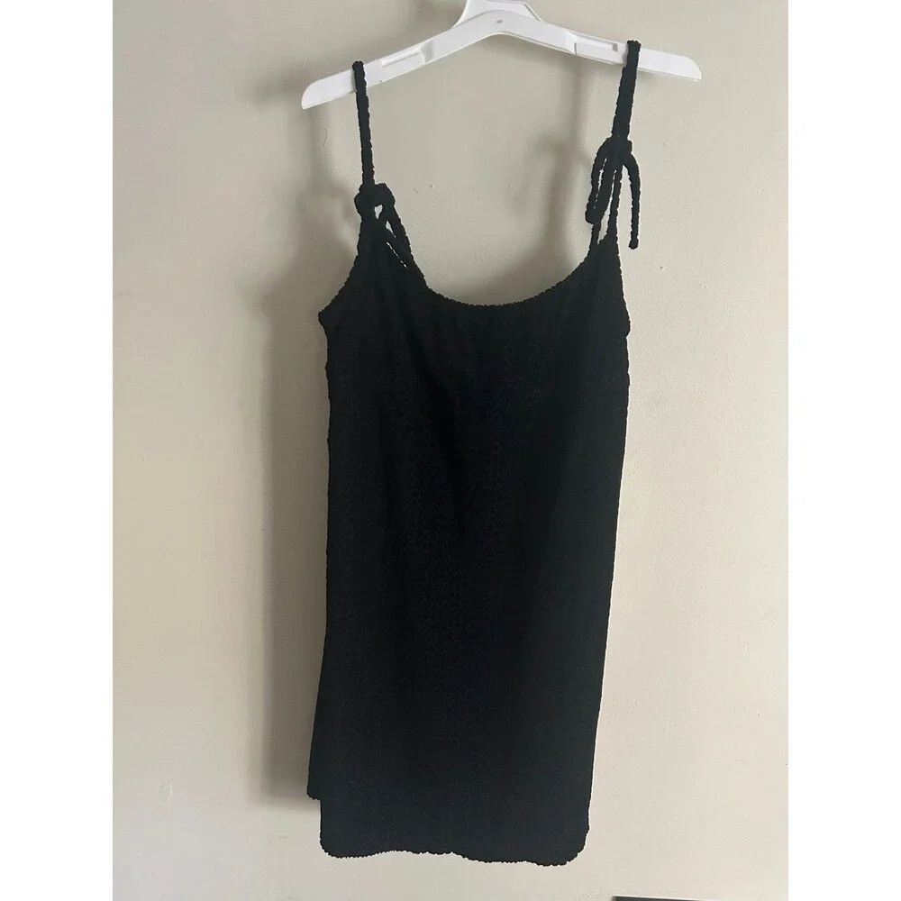 Juicy Couture Dress Womens L Swim Cover Up Black Adjustable Strap